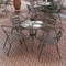 Flash Furniture Lila 31.5in Round Glass Top Metal Table with 4 Bronze Aluminum Slat Stack Chairs TLH-072RD-017CBZ4-GG - alternate 6